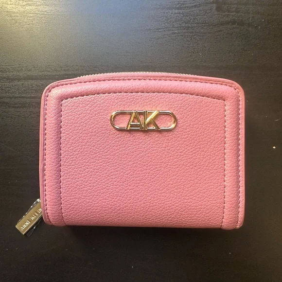 AK Anne Klein Pink Classic Zip Side Snap Wallet EUC - Picture 2 of 7